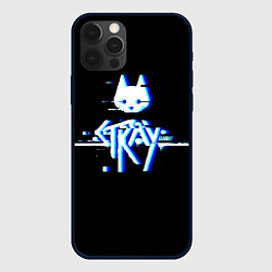 Чехол для iPhone 12 Pro Stray blue glitch, цвет: 3D-черный