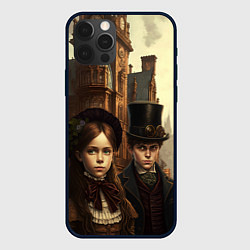 Чехол для iPhone 12 Pro Victorian boy and girl, цвет: 3D-черный
