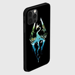 Чехол для iPhone 12 Pro Логотип Скайрим, цвет: 3D-черный — фото 2