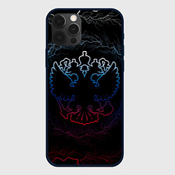 Чехол для iPhone 12 Pro Герб России - молнии, цвет: 3D-черный