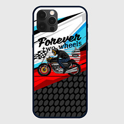 Чехол для iPhone 12 Pro Два колеса навсегда мотоспорт, цвет: 3D-черный