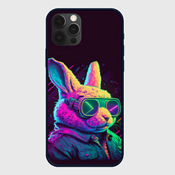 Чехол для iPhone 12 Pro Модный кролик в очках, цвет: 3D-черный