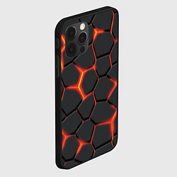 Чехол для iPhone 12 Pro Неоновый разлом - жёлтый, цвет: 3D-черный — фото 2