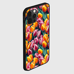 Чехол для iPhone 12 Pro Роскошные тюльпаны, цвет: 3D-черный — фото 2