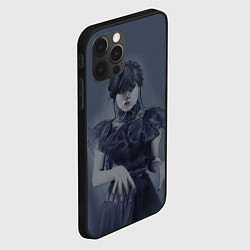 Чехол для iPhone 12 Pro Уэнсдэй рисунок карандашами, цвет: 3D-черный — фото 2