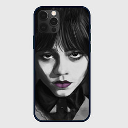 Чехол для iPhone 12 Pro Уэнсдэй: рисунок, цвет: 3D-черный