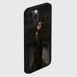 Чехол для iPhone 12 Pro Уэнсдэй у картины, цвет: 3D-черный — фото 2
