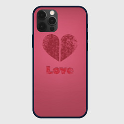 Чехол для iPhone 12 Pro Сердце с любовью гранж, цвет: 3D-черный