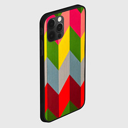 Чехол для iPhone 12 Pro Разноцветный ромбический абстрактный паттерн, цвет: 3D-черный — фото 2