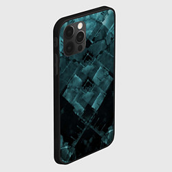 Чехол для iPhone 12 Pro Голубые и чёрные полоски, цвет: 3D-черный — фото 2