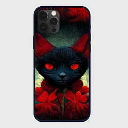 Чехол для iPhone 12 Pro Dark cat, цвет: 3D-черный