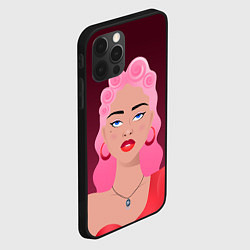 Чехол для iPhone 12 Pro Retro girl, цвет: 3D-черный — фото 2