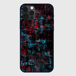 Чехол для iPhone 12 Pro Абстракт красного, голубого и чёного, цвет: 3D-черный
