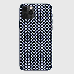 Чехол для iPhone 12 Pro Голубой паттерн, цвет: 3D-черный