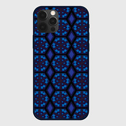 Чехол для iPhone 12 Pro Орнамент из шестиугольников, цвет: 3D-черный