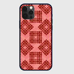 Чехол для iPhone 12 Pro Квадратный орнамент, цвет: 3D-черный