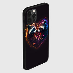 Чехол для iPhone 12 Pro Пара влюбленных енотов, цвет: 3D-черный — фото 2