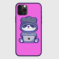 Чехол для iPhone 12 Pro Розовая яблочная панда, цвет: 3D-черный