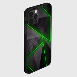 Чехол для iPhone 12 Pro Stripes Abstract green, цвет: 3D-черный — фото 2