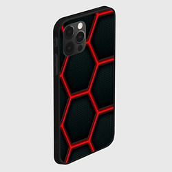 Чехол для iPhone 12 Pro Оптическая броня из колец карбона, цвет: 3D-черный — фото 2
