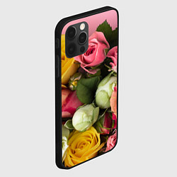 Чехол для iPhone 12 Pro Букет красивых роз, цвет: 3D-черный — фото 2