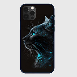 Чехол для iPhone 12 Pro Кошечка с голубыми глазами, цвет: 3D-черный
