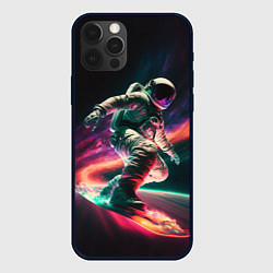 Чехол для iPhone 12 Pro Cosmonaut space surfing, цвет: 3D-черный