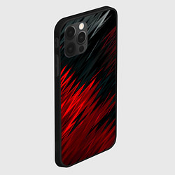 Чехол для iPhone 12 Pro Черно-Красная штриховка, цвет: 3D-черный — фото 2