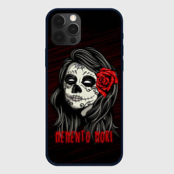 Чехол для iPhone 12 Pro Санта Муэрте - Memento Mori, цвет: 3D-черный