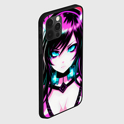 Чехол для iPhone 12 Pro Anime glitch imp girl, цвет: 3D-черный — фото 2