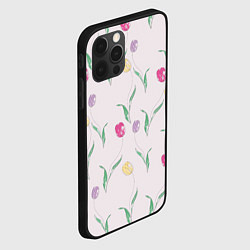 Чехол для iPhone 12 Pro Цветут тюльпаны, цвет: 3D-черный — фото 2
