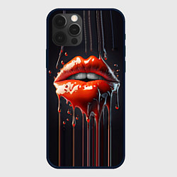 Чехол для iPhone 12 Pro Сладкие красные губы, цвет: 3D-черный