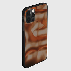 Чехол для iPhone 12 Pro Тёмно-золотистые абстрактные волны, цвет: 3D-черный — фото 2