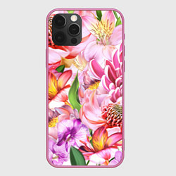 Чехол для iPhone 12 Pro Цветочный рай, цвет: 3D-малиновый
