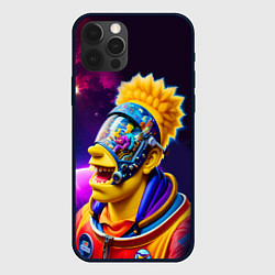 Чехол для iPhone 12 Pro Bart Simpson in space - neural network, цвет: 3D-черный