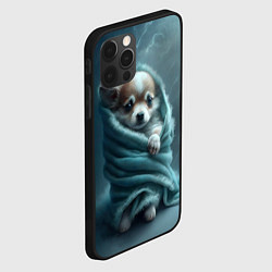Чехол для iPhone 12 Pro Милый щенок в одеяле, цвет: 3D-черный — фото 2