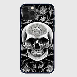 Чехол для iPhone 12 Pro Винтажный череп, цвет: 3D-черный