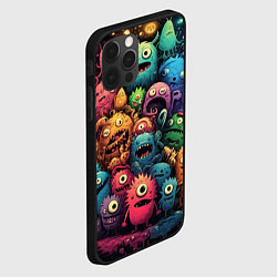 Чехол для iPhone 12 Pro Карнавал веселых монстриков, цвет: 3D-черный — фото 2
