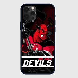 Чехол для iPhone 12 Pro New Jersey Devils маскот, цвет: 3D-черный