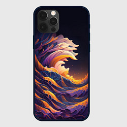 Чехол для iPhone 12 Pro Красочная волна, цвет: 3D-черный