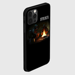 Чехол для iPhone 12 Pro STALKER Одиночки у костра, цвет: 3D-черный — фото 2