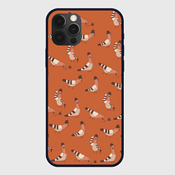 Чехол для iPhone 12 Pro Голубь в шляпе - паттерн, цвет: 3D-черный