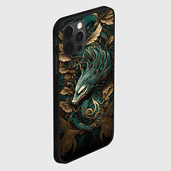 Чехол для iPhone 12 Pro Изумрудный Дракон Irezumi, цвет: 3D-черный — фото 2