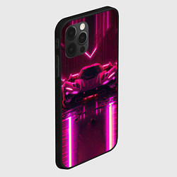 Чехол для iPhone 12 Pro Неоновый спорткар, цвет: 3D-черный — фото 2
