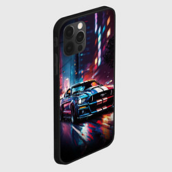 Чехол для iPhone 12 Pro Форд мустанг в ночи тройная скорость, цвет: 3D-черный — фото 2