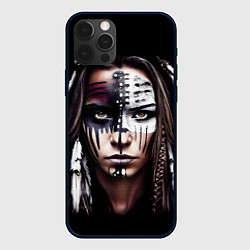 Чехол для iPhone 12 Pro Индианка - боевой окрас, цвет: 3D-черный