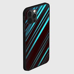 Чехол для iPhone 12 Pro Stripes line neon color, цвет: 3D-черный — фото 2