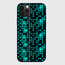 Чехол для iPhone 12 Pro Светящиеся неоновые квадраты, цвет: 3D-черный