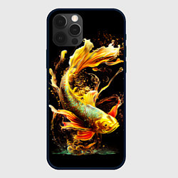 Чехол для iPhone 12 Pro Рыба пламенный дракон, цвет: 3D-черный