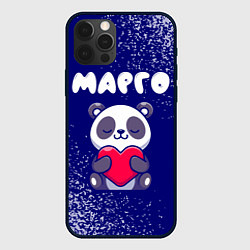 Чехол для iPhone 12 Pro Марго панда с сердечком, цвет: 3D-черный